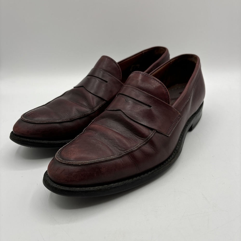 Allen Edmonds Presidio Penny Loafers Men's Size 9 D Burgundy Leather 3872 USA
